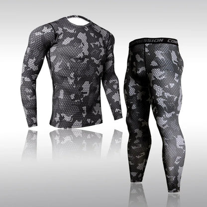 Men's Compression Gym Tights - Muscle Support Workout Pants | Quick Dry Sportswear Set