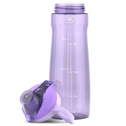 32oz Plastic Water Bottle with Chug Lid and Carry Handle, Reusable, BPA Free, Dishwasher Safe, Perfect for Travel, School, Outd