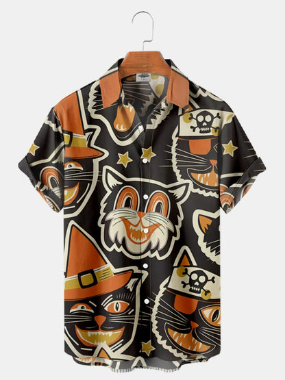 Summer Men's Hawaiian Short Sleeve Printed Shirts Loose Fitting Oversized Social Cartoon Pictures Floral Casual Fashion Clothing