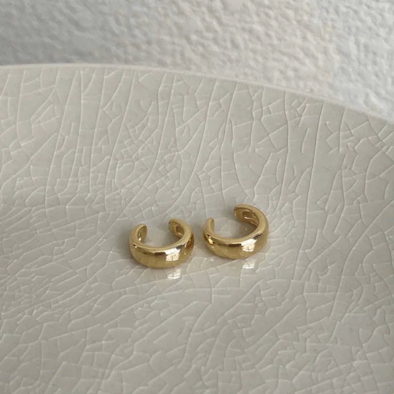 1 PC Gold Silver Color C-Shaped No Piercing Ear Cuffs for Women Fashion Simple Ins Style Earrings Jewelry Accessories Gifts
