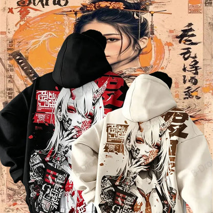 Sexy Anime Samurai Girl 3d Print Hoodie Men Women Fashion Oversized Hoodie Sweatshirt Men Tracksuit Y2k Clothes Japanese Moletom