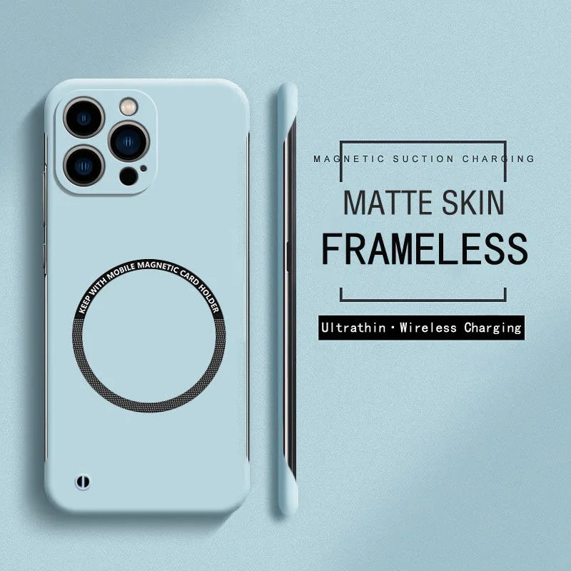 Frameless Magnetic For Magsafe Ultra Slim Case For iPhone 17 Air 16E 16 15 14 13 12 Pro Max Plus Mini Hard PC Matte Back Cover