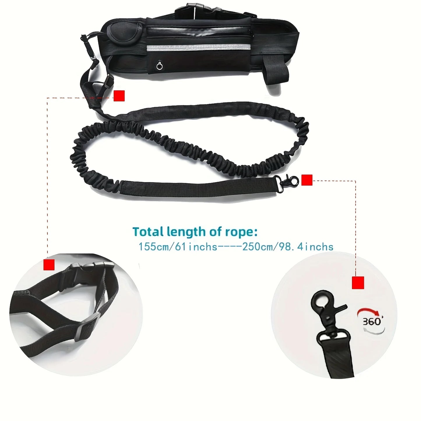 Hand Free Dog Leash for Pet Walking Running Jogging Adjustable Dog Leash Waist Belt Chest Strap Traction Rope Dog Accessories