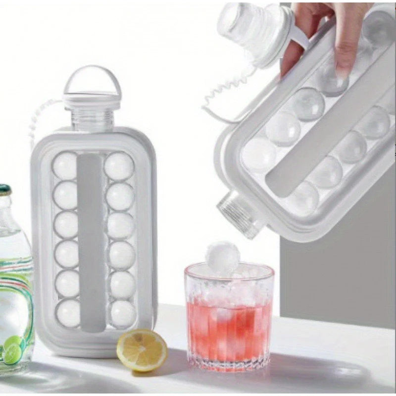 2-in-1 Silicone Ice Maker Bottle – Folding Ice Cube Mold & Kettle