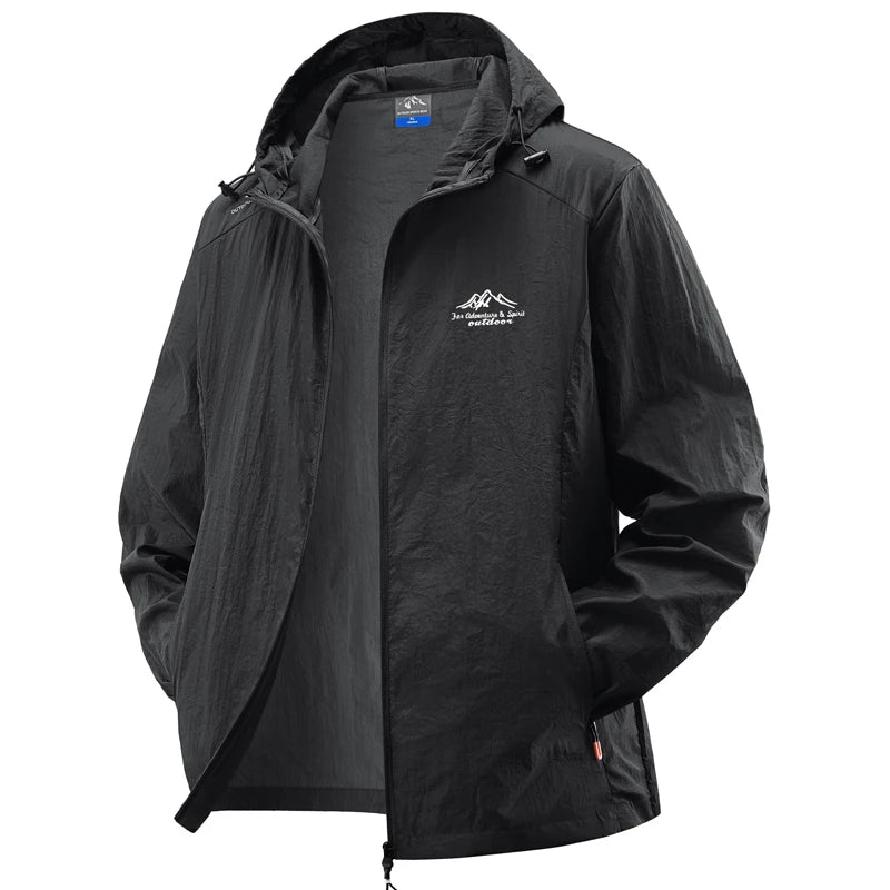 Summer Waterproof Hiking Jackets Men Fishing Cycling Hooded Gym Sports Running Coat Outdoor Sun-Protective Thin Jacket Clothing