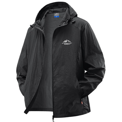 Summer Waterproof Hiking Jackets Men Fishing Cycling Hooded Gym Sports Running Coat Outdoor Sun-Protective Thin Jacket Clothing
