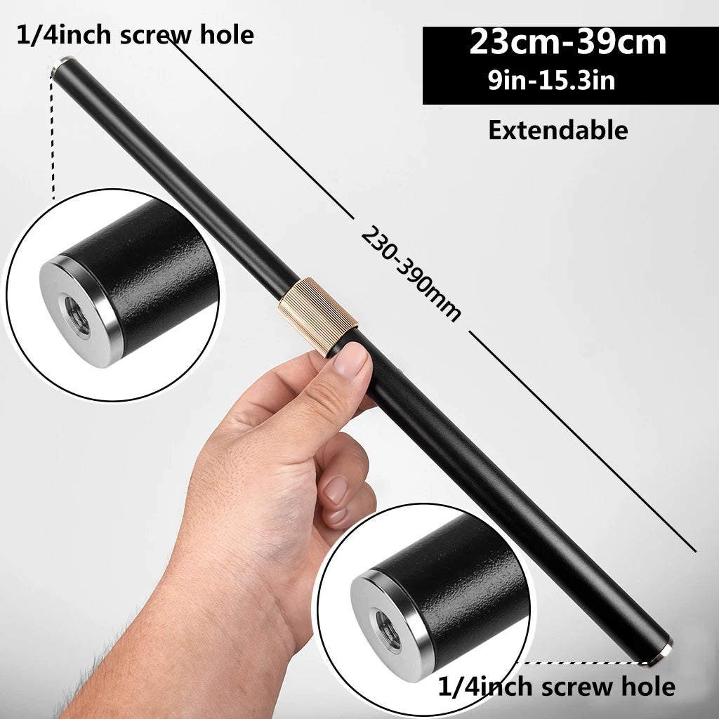 Metal Tube Extendable Rod Selfie Stick Monopod Extention Pole Stand Holder with 1/4inch Screw Ball Head for Mobile Phone Cameras