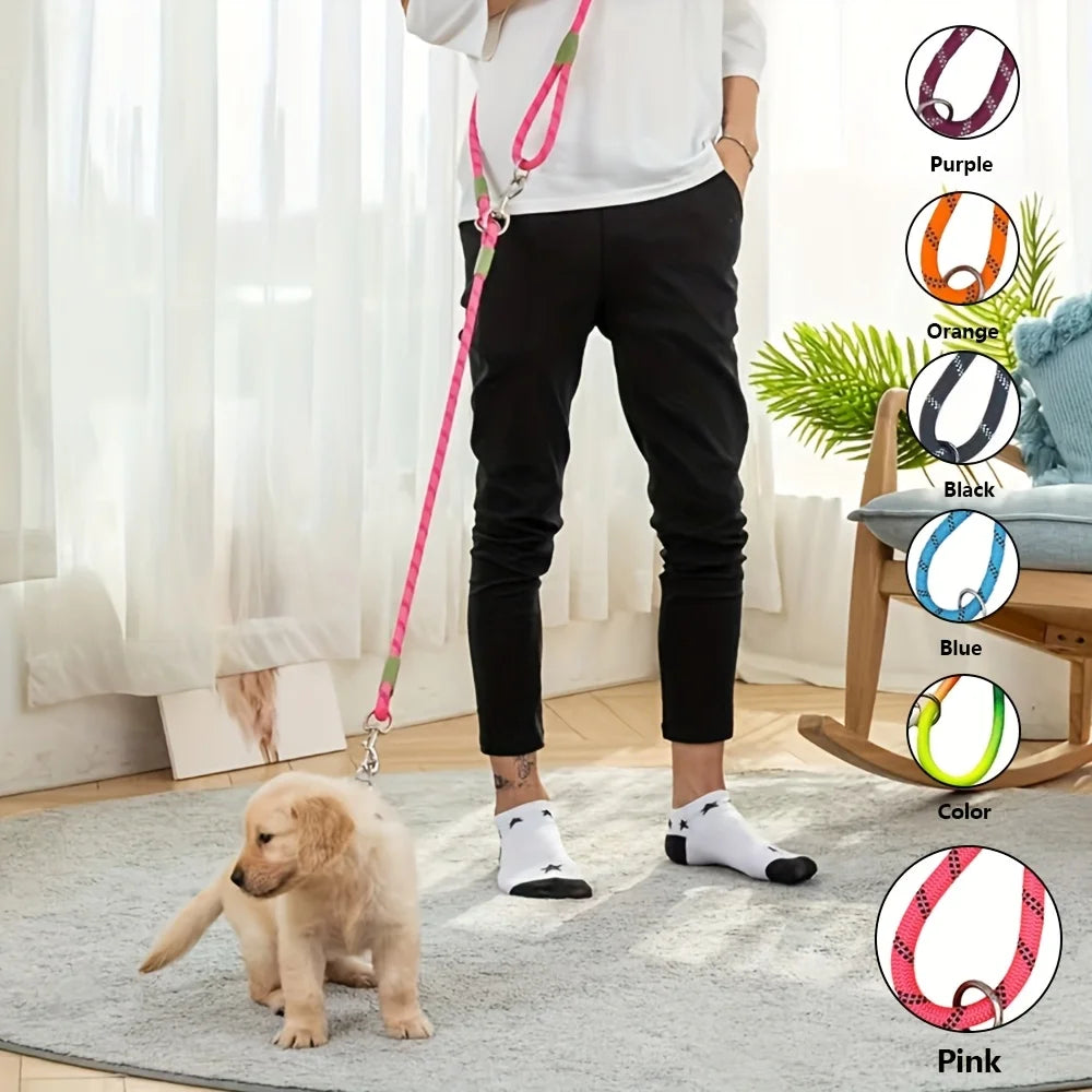 Adjustable Hands-Free Dog Leash, Suitable for Hiking, Walking, and Running - Reflective, Comfortable Elastic Leash in Various Colors (Orange, Pink, Black, Blue, Purple) - Durable Polyester Fiber, Machine Washable, Hiking Acce