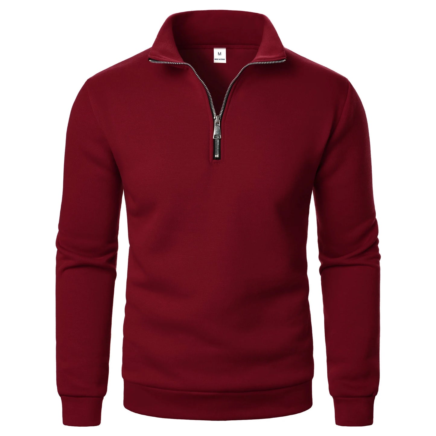 Spring and Autumn new casual half zipper stand up collar hoodie trend simple and loose oversized fleece men's hoodie