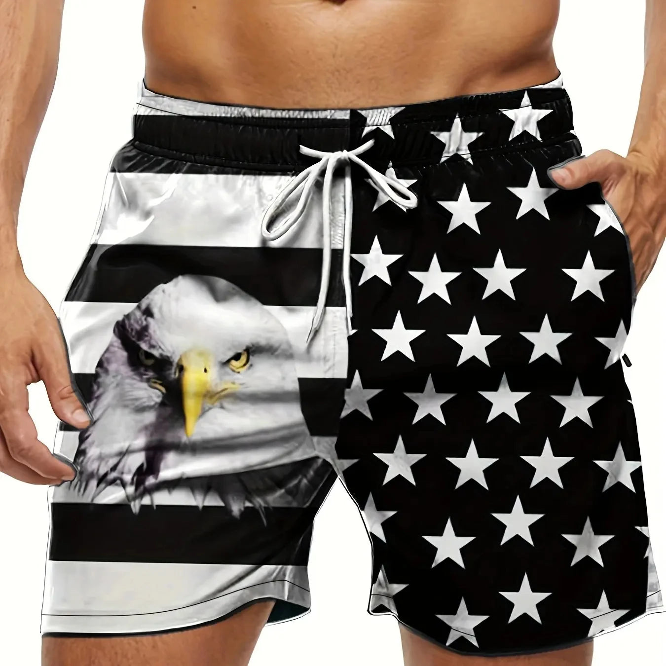 Men's Swim Shorts | Lightweight Polyester Beach Shorts - Sporty, Quick Dry Swimwear