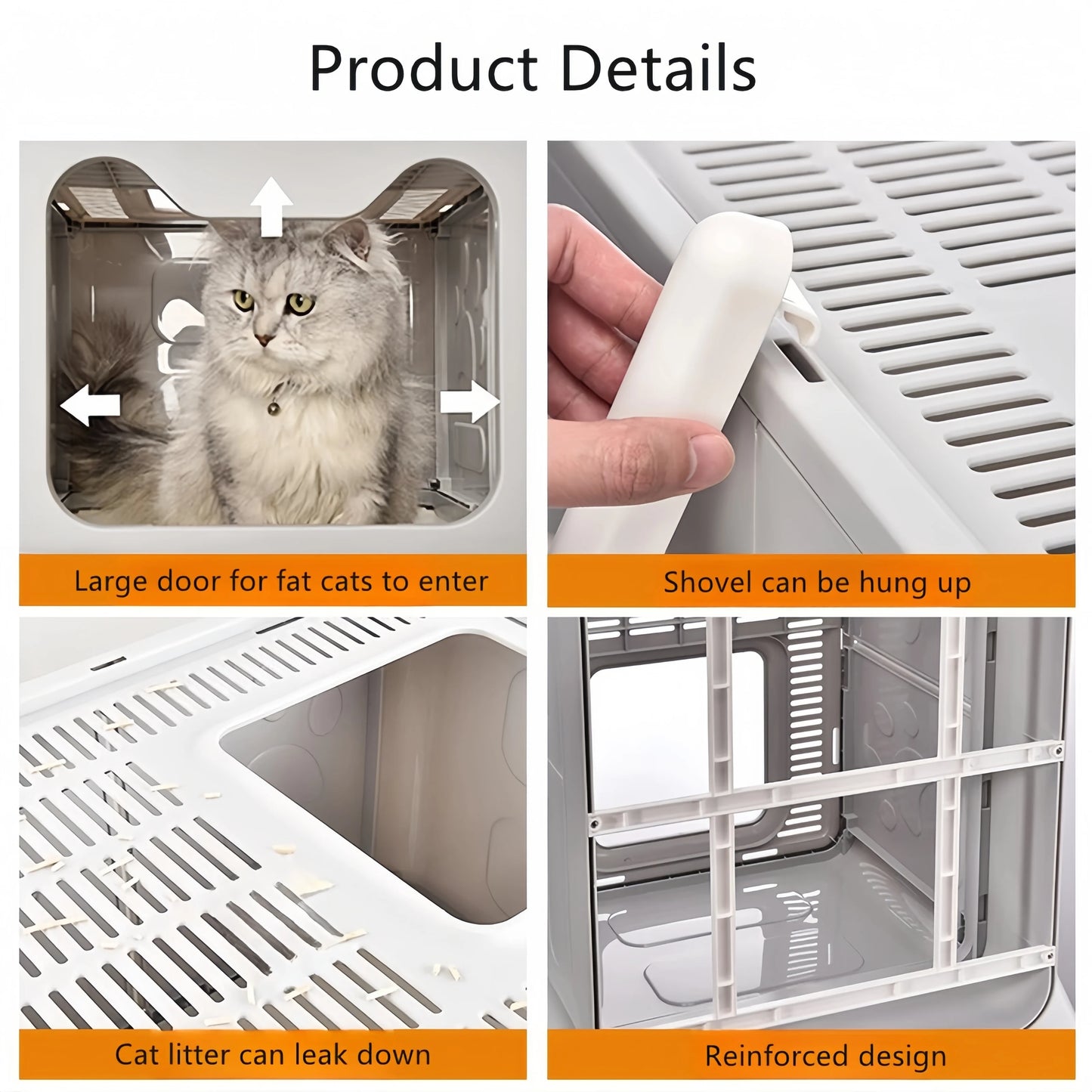 Foldable Cat Litter Box - Drawer Design with Scooper for Easy Cleanup - ZOOMNSTORE