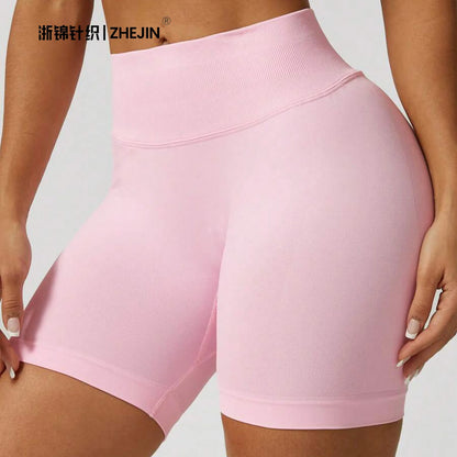 ZHEJIN Seamless Women Yoga Shorts High Waist Workout Gym Shorts Scrunch Butt Lift Biker Shorts Tummy Control Push Up Fitness