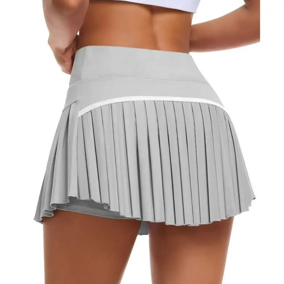 Summer Candy Color Running Shorts Side Pocket False 2 Pieces Tennis Mini Skirt Cooling Quick Dry Breathable Yoga Skirt Women
