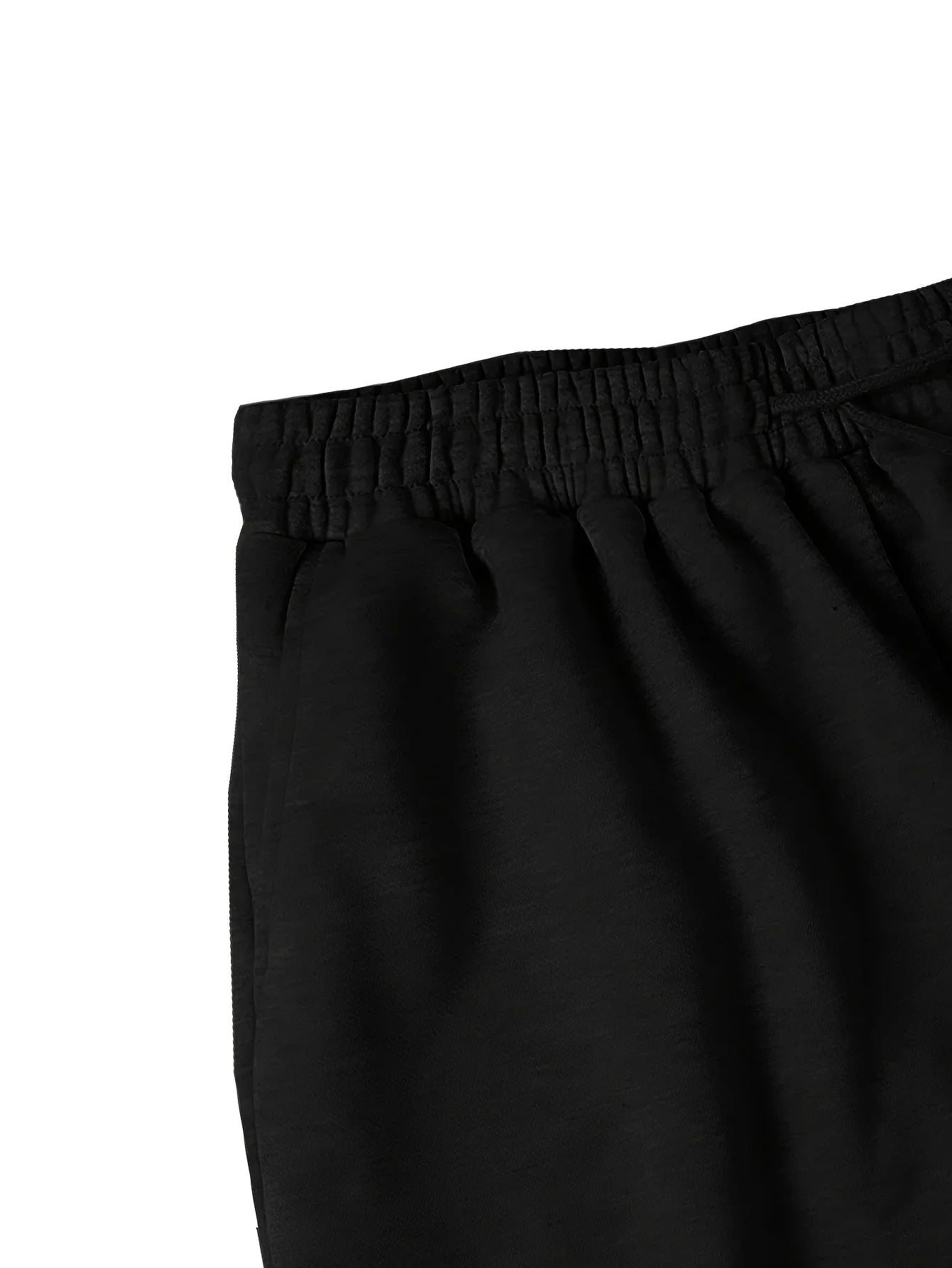 Men's Loose Street Style 7/8 Length Shorts Summer Casual Sports Elastic Waistband Pleated Hem Strong Draped Look