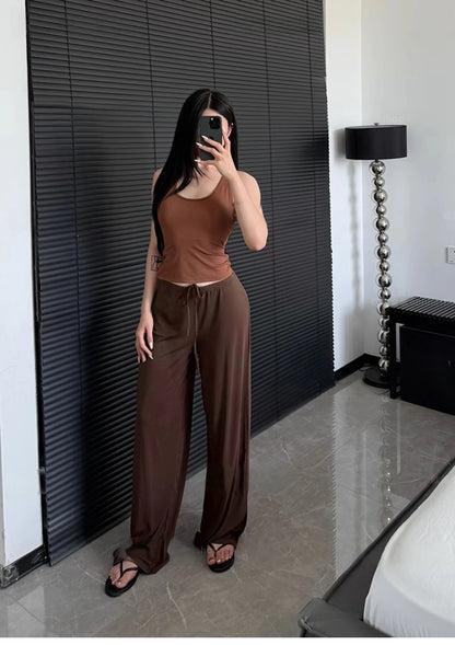 Ctenkevet-High Waist Wide-Leg Yoga Joggers for Women, Female Casual Tracksuit Bottoms, Straight Outdoor Baggy Sweatpants, Autumn