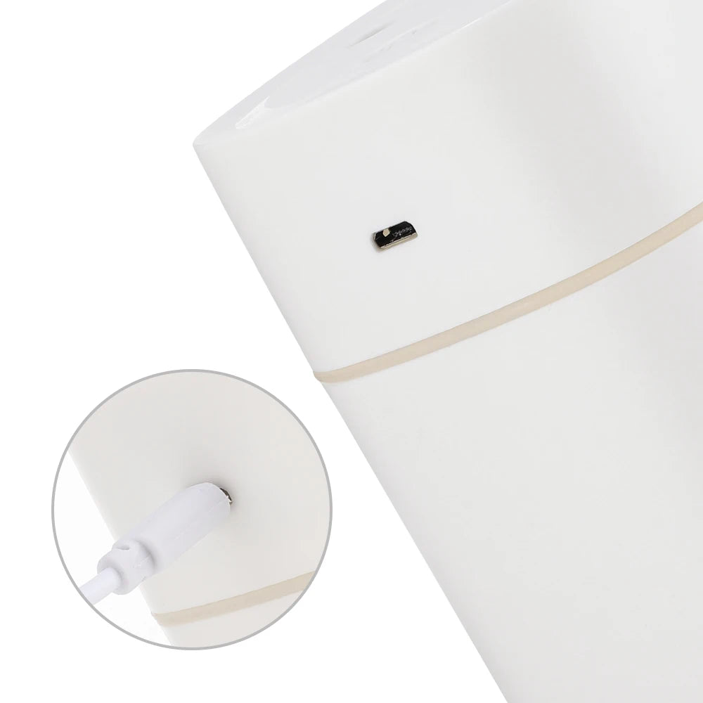 Portable USB Humidifier - 600ml Aroma Diffuser with Colorful Night Light for Home  Car