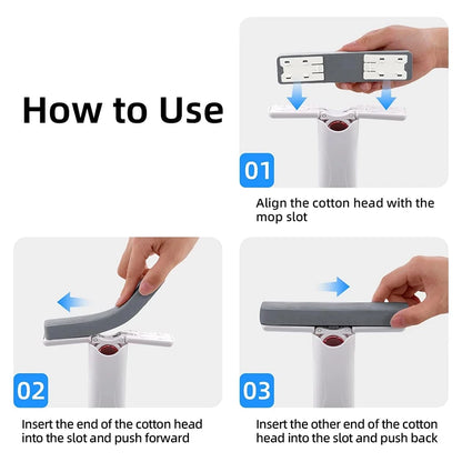 Portable Mini Squeeze Mop - Wet and Dry Sponge Mop for Home and Car