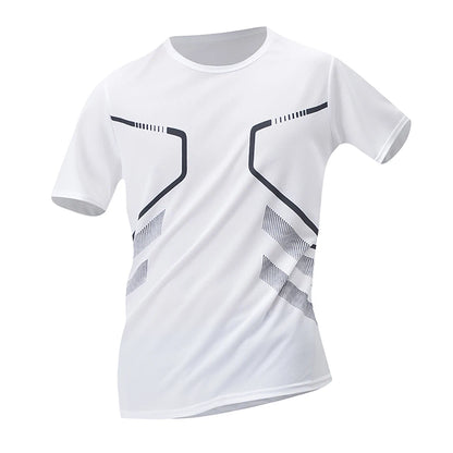 Men's Sports Fitness Top – Quick Drying Printed Tee | Plus Size Casual Shirt