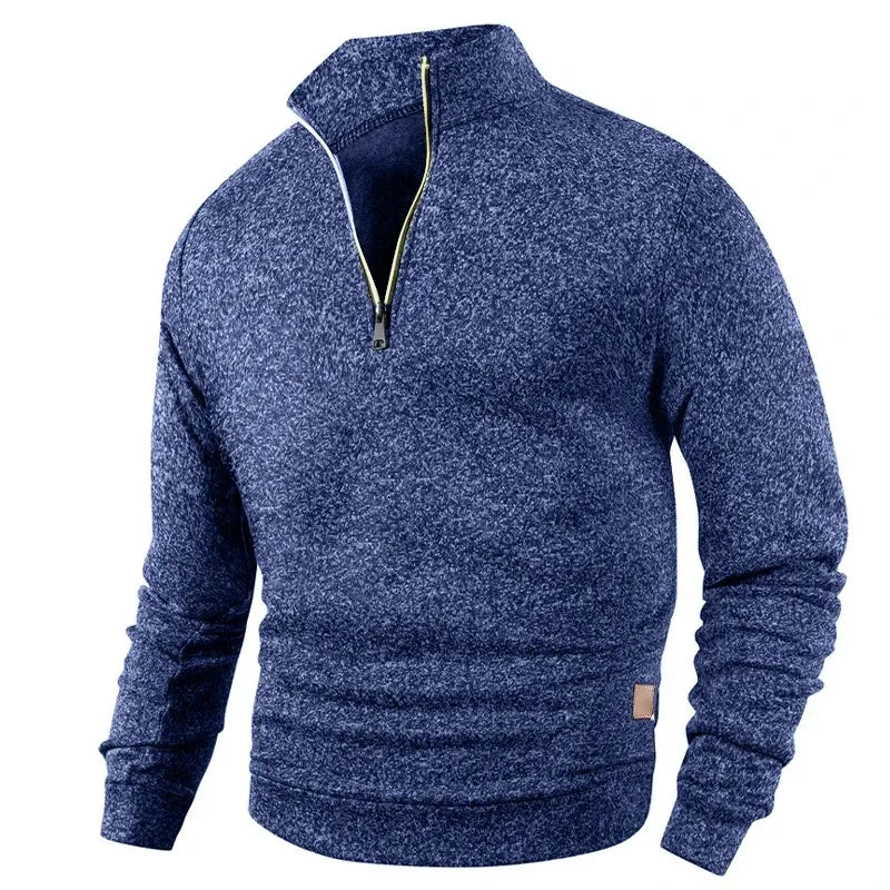 Animal Game Men's Half Zipper Sweatshirts Long Sleeve Solid Pullover Turtleneck Streetwear Warm Jacket Sport Coats Outerwear