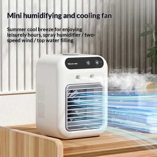Portable Dorm Spray Air Cooler – Compact Humidifying Desktop Cooler