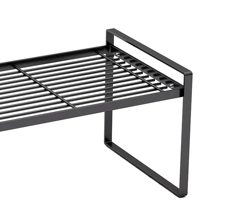 Kitchen Dish Rack - Stainless Steel Stackable Over Sink Shelf & Cutlery Holder