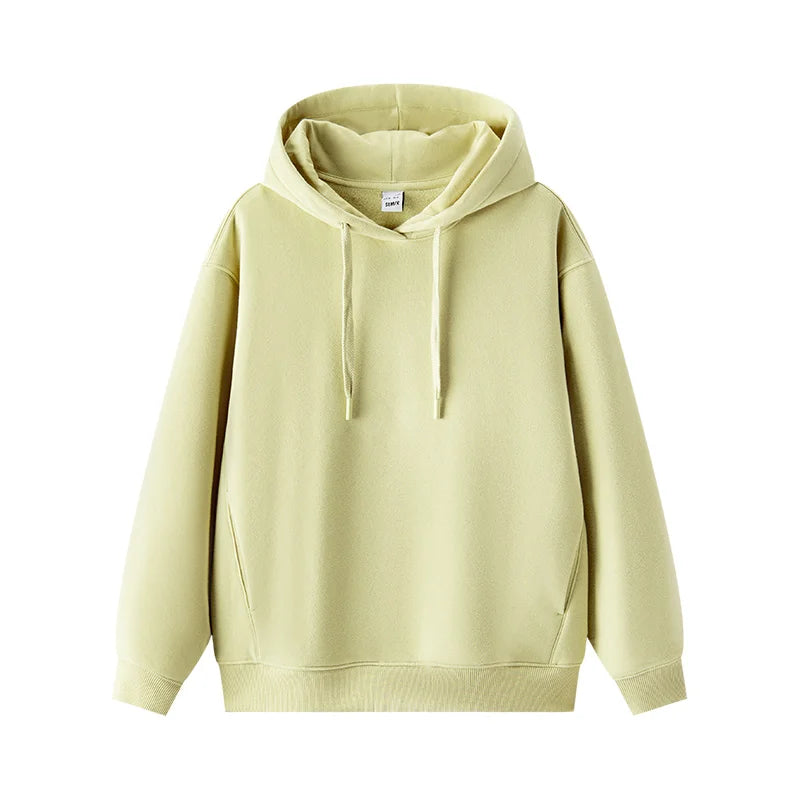 Semir Hoodie Women Fleece Lined Thermal Antibacterial Loose Fit Solid Color 2025 New Winter Casual Pullover