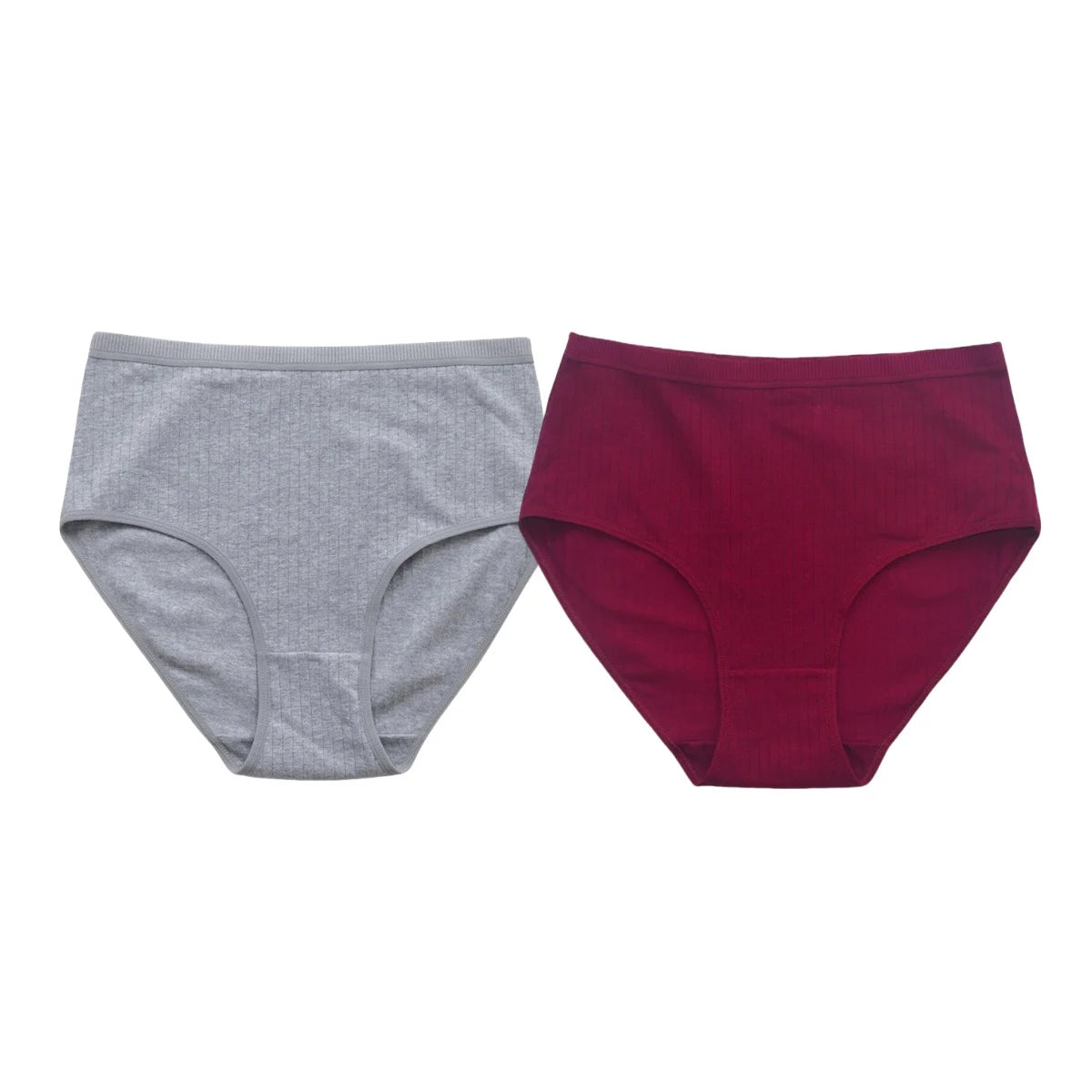 2Pcs/Set Women High Waist Cotton Panties Soft Stretch Tummy Control Ladies Rib Knit Underwear Sexy Lingerie Comfort Briefs S-XXL