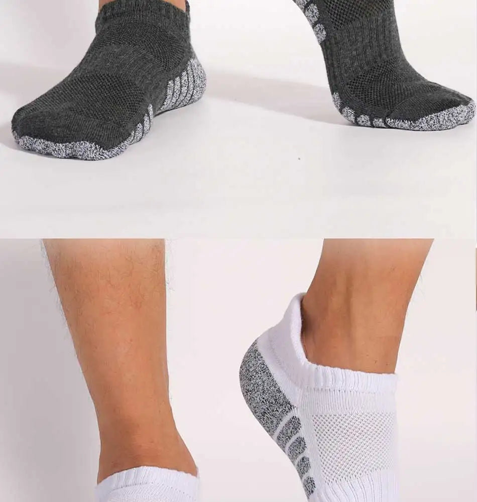 Thickened Non-Slip Running Socks - Breathable Low Cut Sports Socks for Men  Women 3 Pairs - ZOOMNSTORE