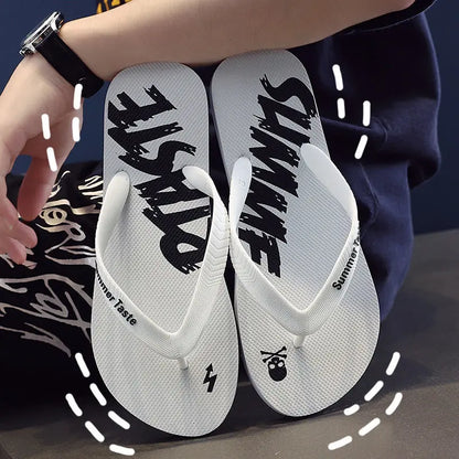 Men's Summer Lightning Thong Sandals Edgy Non-Slip Soft Sole Beach/Street Trendy Student Durable Outdoor Casual Flip-Flops Shoes