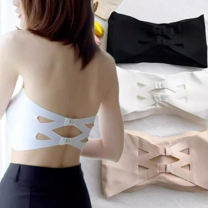 Seamless Tube Top Bra - Strapless Bandeau Wireless Breast Top With Back Closure