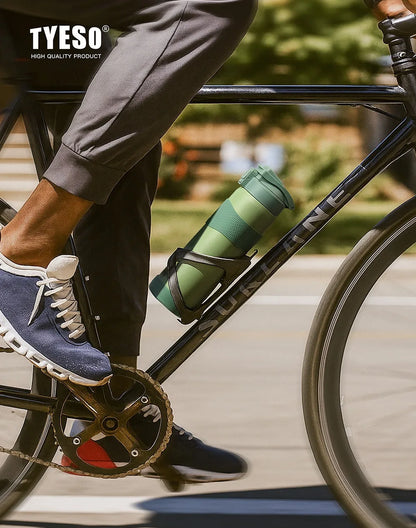 TYESO Vacuum Insulated Bottle 304 Stainless Steel Portable Sports Water Bottle with Straw for Travel Cycling& Outdoor Activities