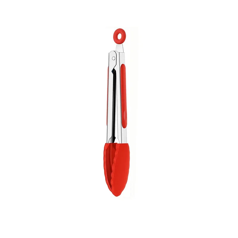 Silicone Kitchen Tongs – Non-Slip Stainless Steel Cooking & BBQ Clamp