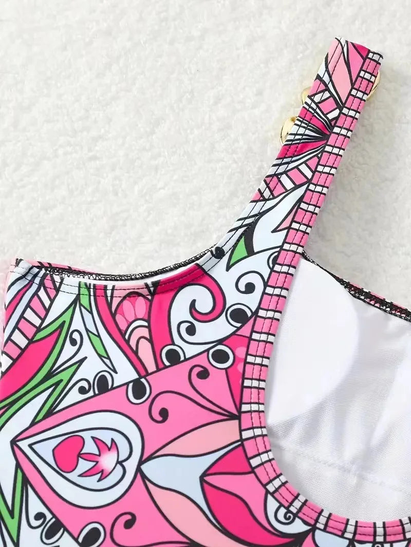 Sexy and Fashionable Swimsuit 2026 Women's Retro Printed Push Up Swimsuit with One Piece Swimsuit Women Hot Spring Bikini Cut