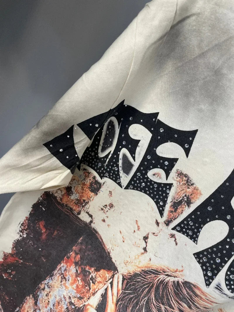 26SS Y2K High Quality American Retro Trendy Fashion Tops LIFE HUSTLERS 100% cotton large size loose Men's Women's T-Shirt