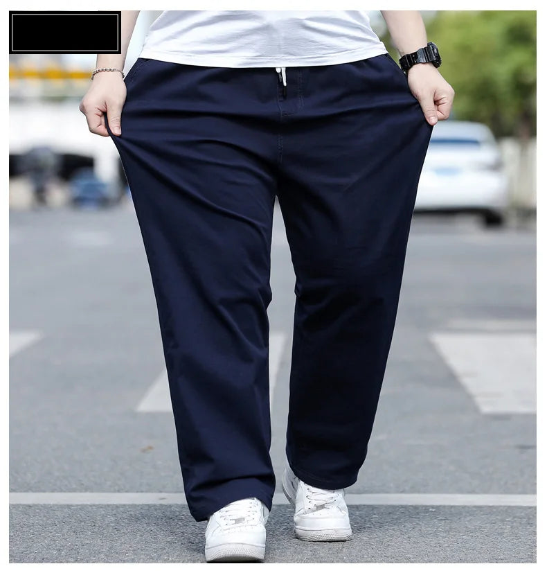 Large Size Men's Casual Pants XL-8XL Plus Size Straight Loose Fit Trousers Elastic Waist Oversized Cotton SweatPants Outdoor
