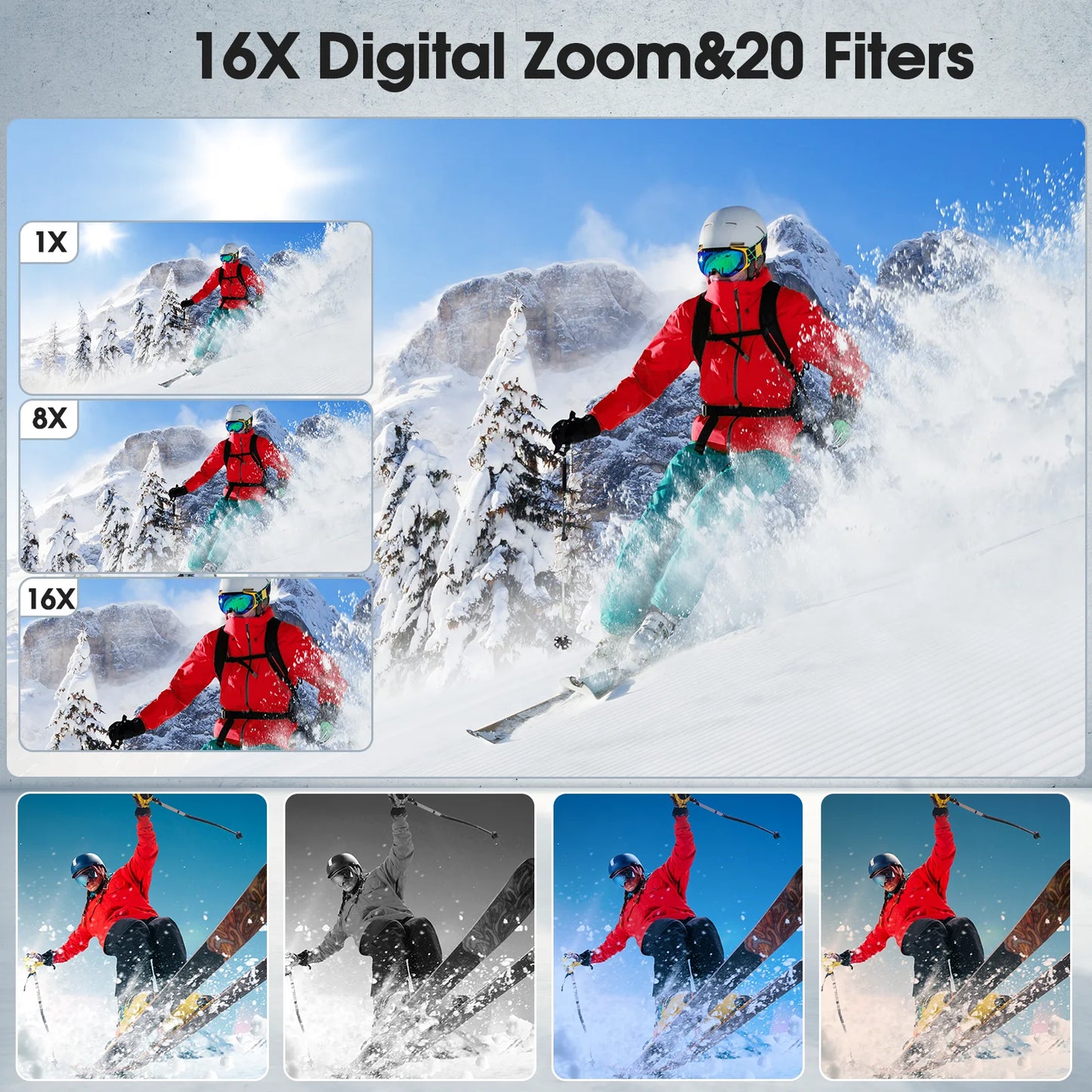 4K Digital Camera - 48MP Compact Flip Screen Camera With Autofocus & Pause Recording