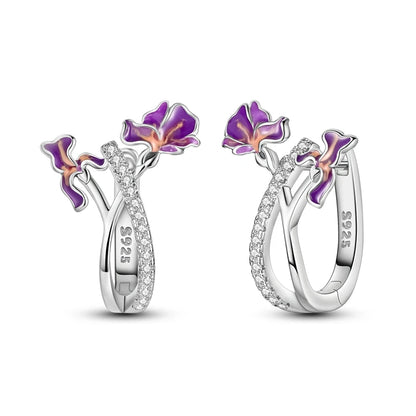Sterling Silver Hoop Earrings – Zirconium Star Drop Style For Women’s Anniversary Jewelry Gift