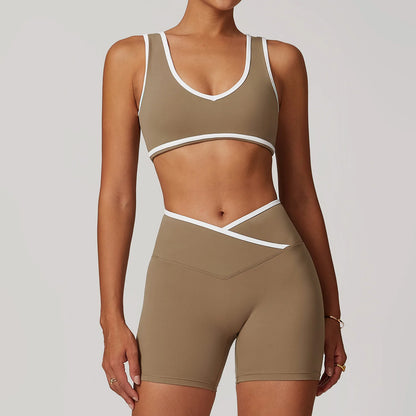 Yoga Workout Set – High Waist Leggings & Sports Bra Outfit | Breathable Fitness Sportswear