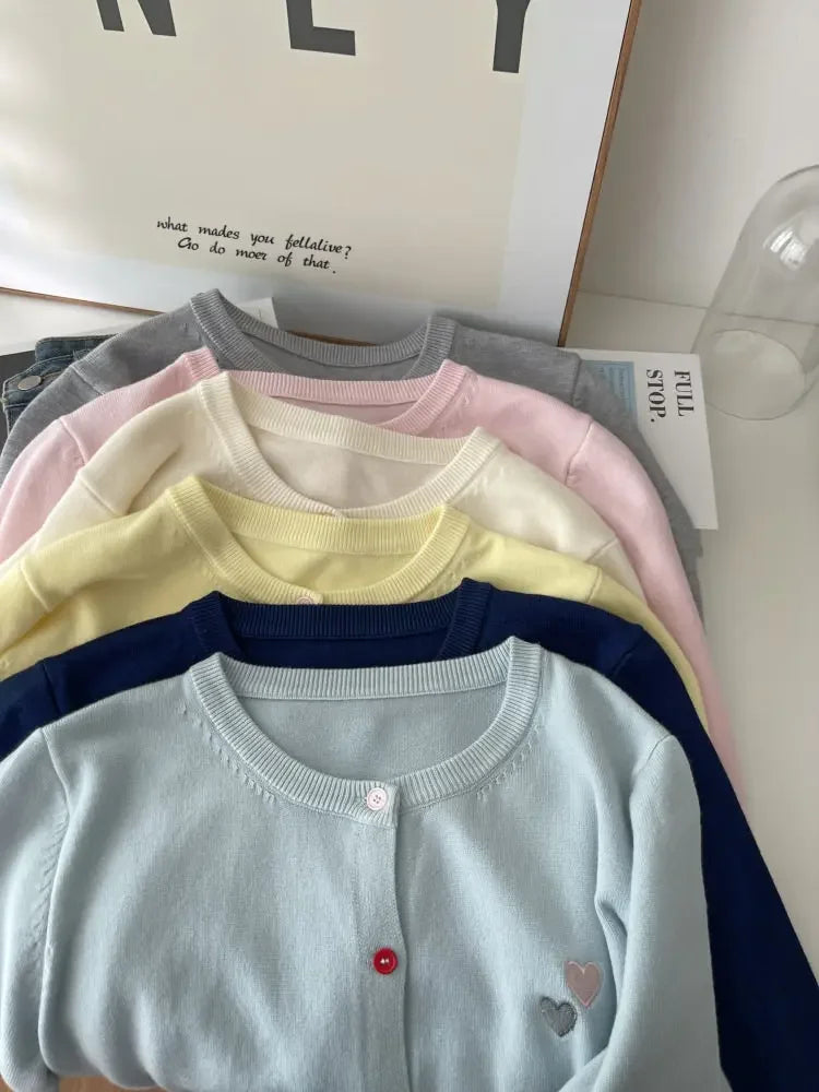 Fashion Versatile Women Sweater 2026 Autumn Winter Elegant Embroidered Women Knit Cardigan Long Sleeve Unique Colorful Buttons