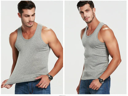 1 Pack Four Seasons Men's Cotton Joker Vest Teenagers Simple Fit Sports Fitness T-shirt Middle-aged Casual Sleeveless Shirt
