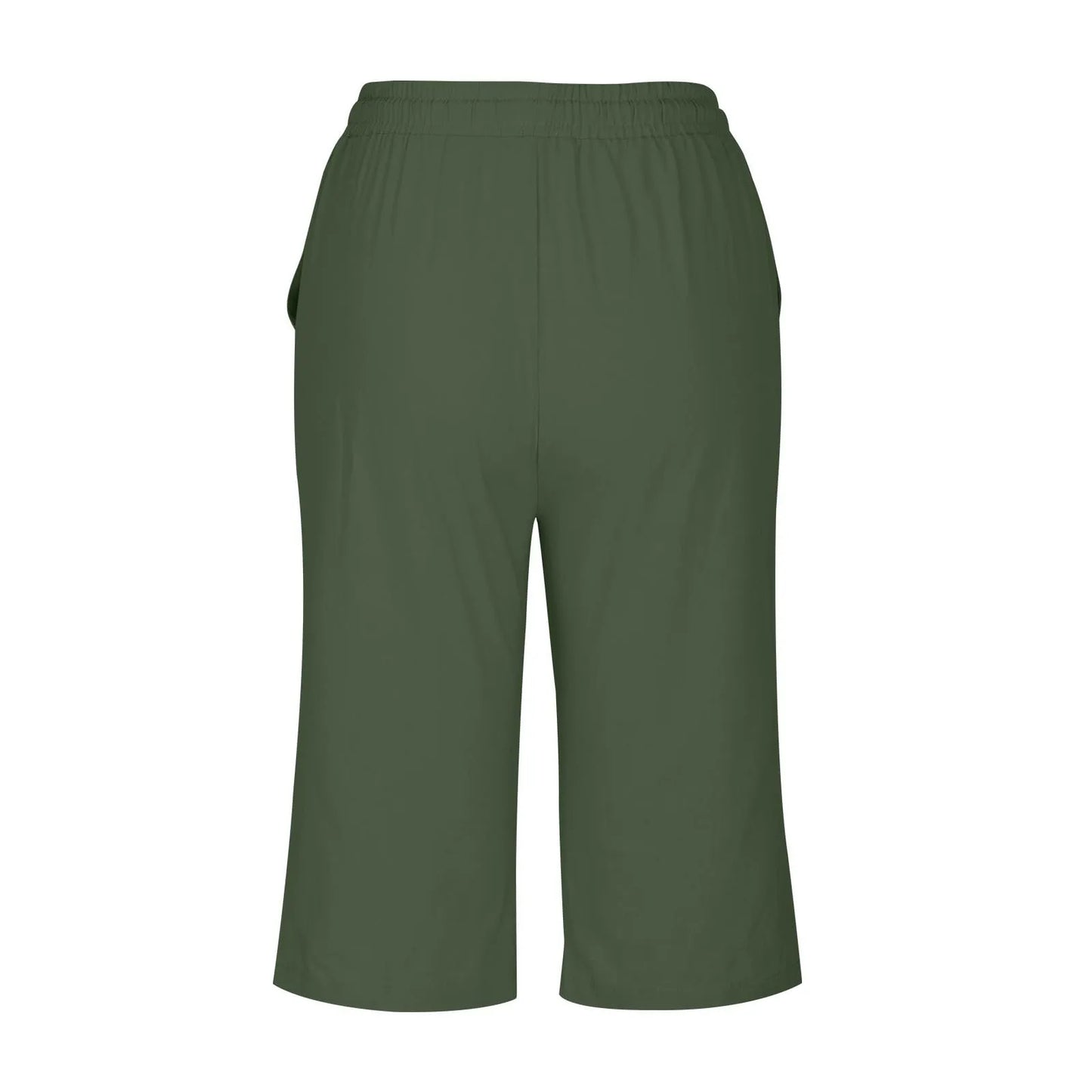Casual Cotton Linen Pants For Female Streetwear Solid Color Wide Leg Capri Versatile Palazzo Pants Baggy Cargo Pants With Pocket