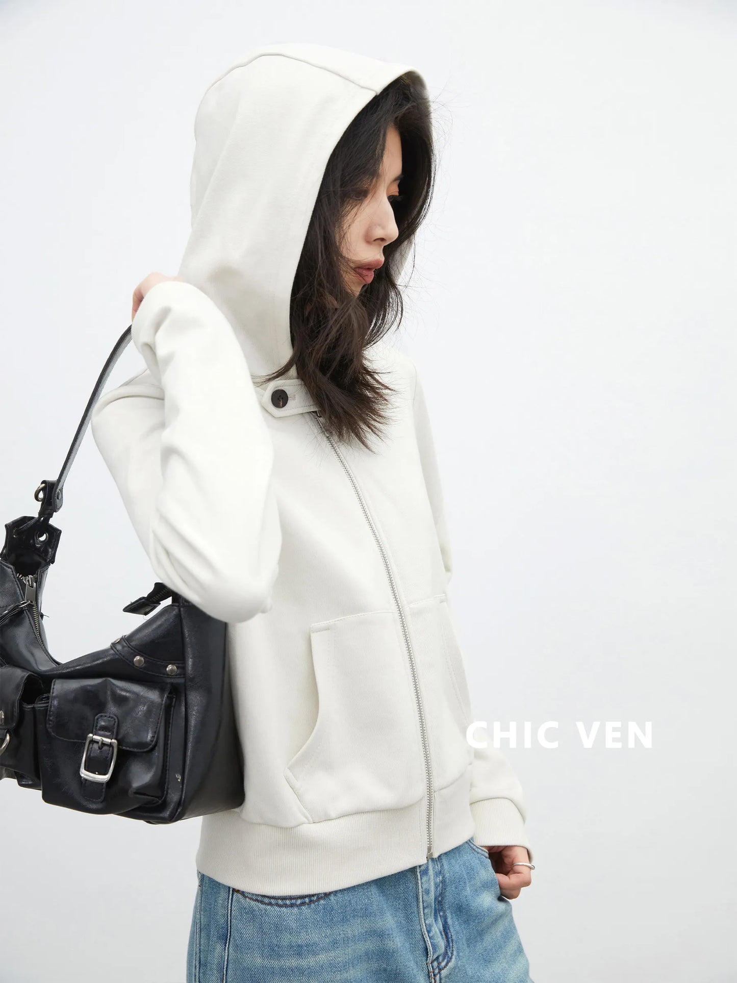 CHIC VEN Fashion Women Sweatshirts Solid Slim New Hooded Warm Female Jacket Short Sportswear for Woman Spring Autumn 2026