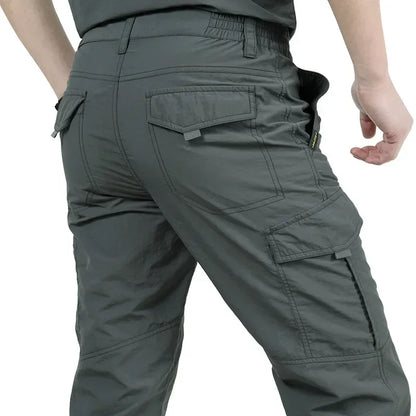 Men's Summer Thin Quick Dry Tactical Cargo Pants Army Outdoor Camping Hiking Pants Casual Trousers Male Sports Fishing Pants