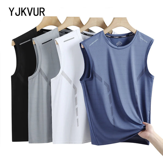 Men's Sleeveless Sports T-Shirt – Quick-Dry Breathable Basketball Tank (Plus Size)