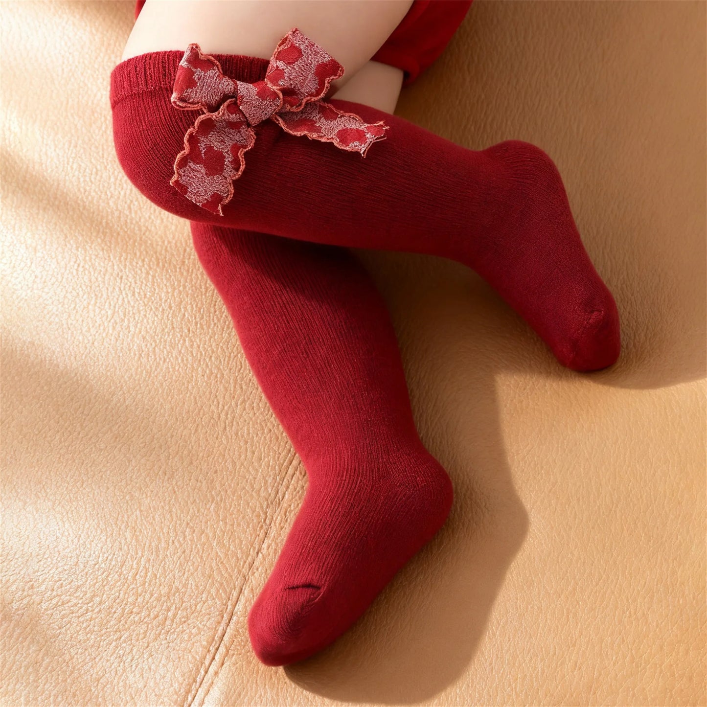 Adorable Baby Boy Striped Socks with Animal Print Detail Warm Knit Socks for Autumn Winter Fashion Accessory