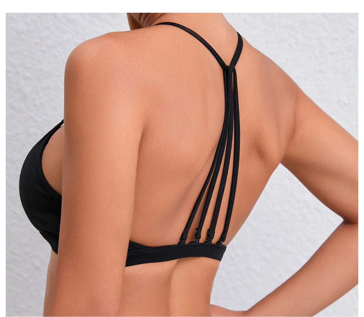 Yoga Sports Bra - Lightweight Nylon Spandex Multi Wear Crop Top with Removable Straps