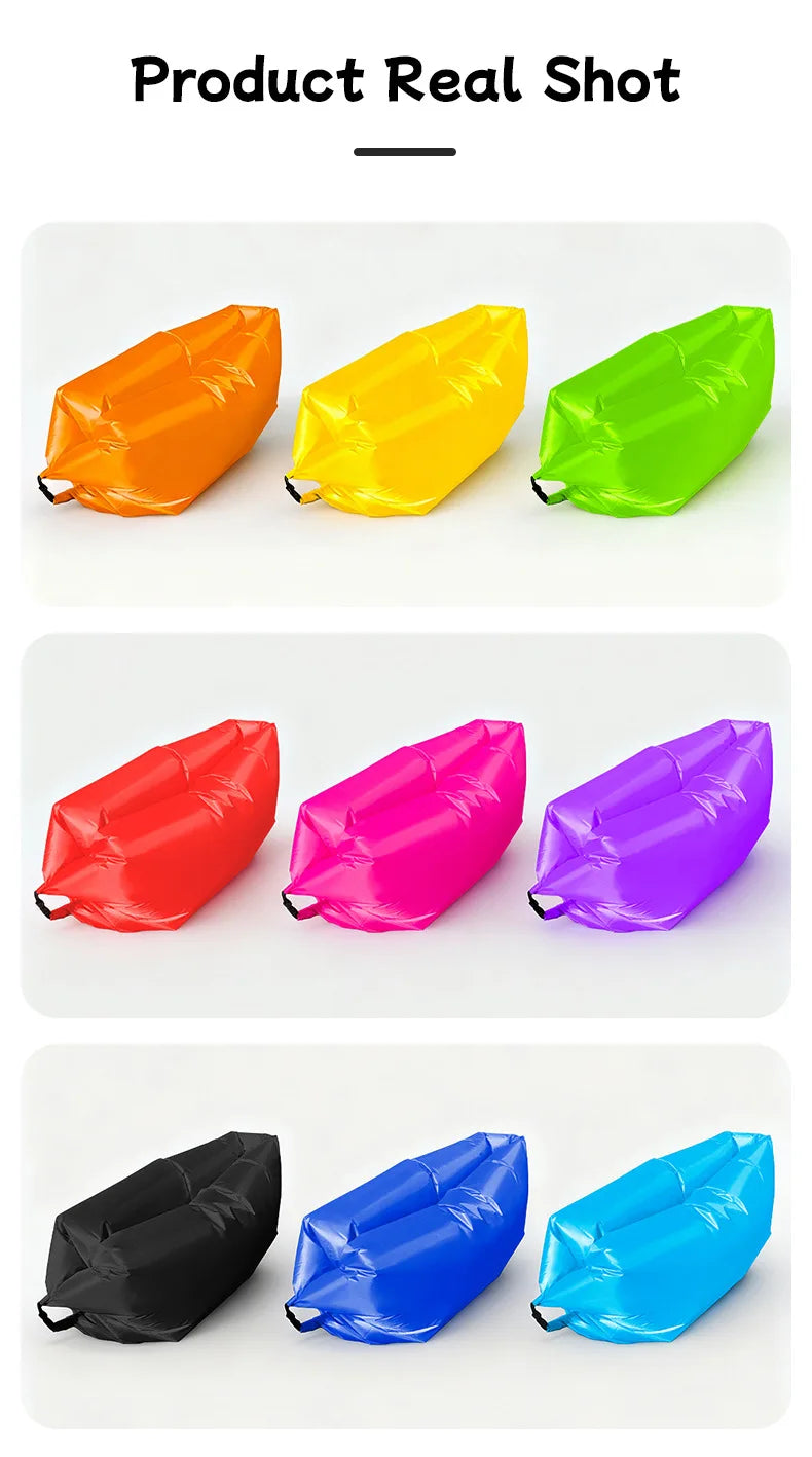 Portable Air Sofa Waterproof Fast Inflatable Lounger for Beach Camping Picnic Lightweight Durable Lazy Couch with Carry Bag
