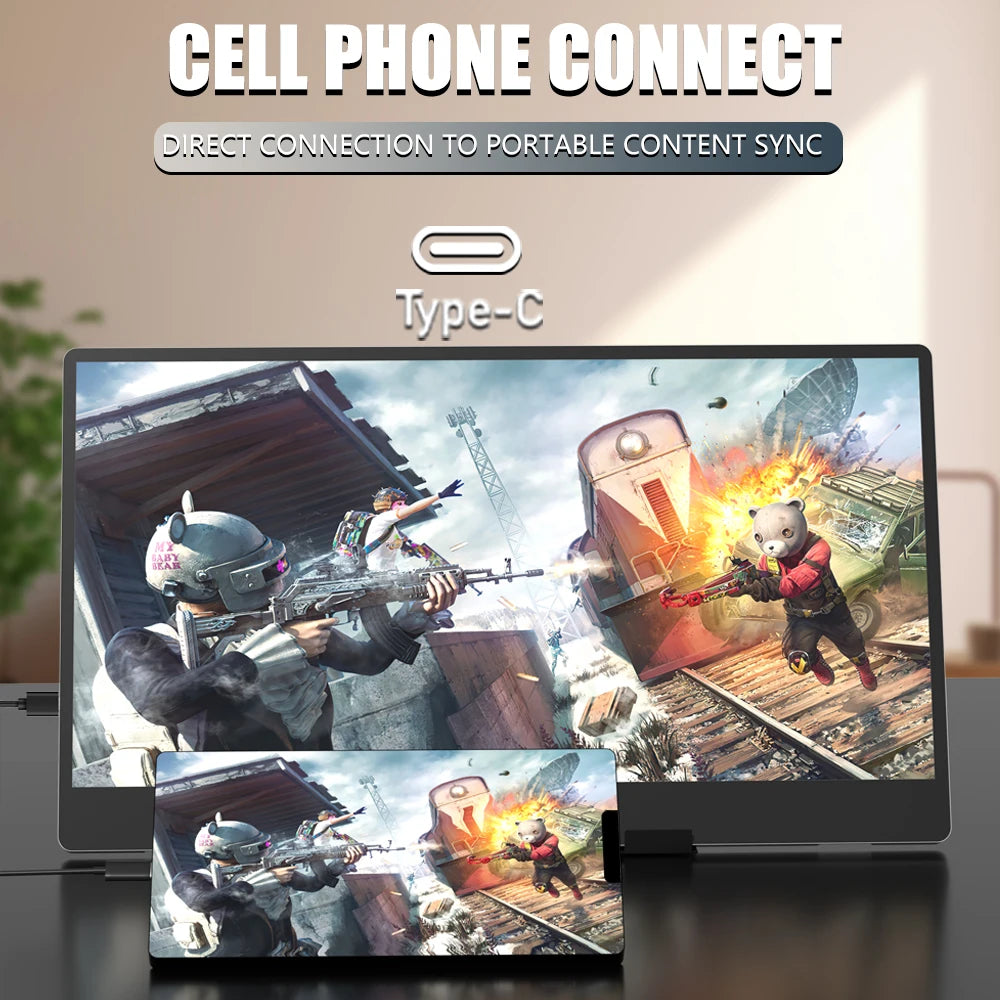 Portable Monitor 14 Inch - MUCAI N140-S36 TN Panel, 60Hz, 3ms Response, Built-In Speakers