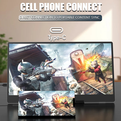 Portable Monitor 14 Inch - MUCAI N140-S36 TN Panel, 60Hz, 3ms Response, Built-In Speakers