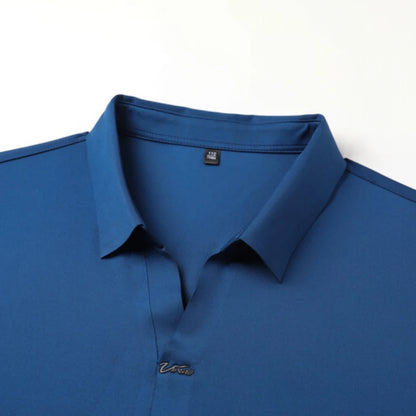 Men's Polo Shirt - Elastic Stretch, Business Casual Short Sleeve Polo for Office Wear